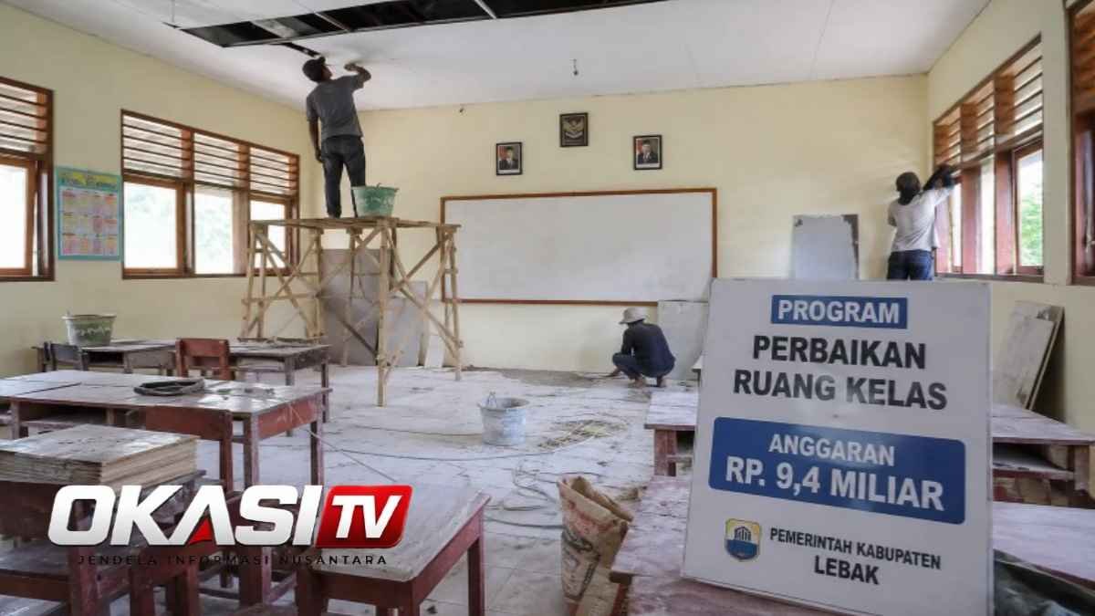Ilustrasi perbaikan ruang kelas sekolah dasar di Kabupaten Lebak melalui anggaran APBD 2026 sebesar Rp9,4 miliar.