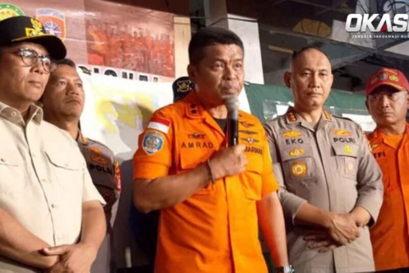 Kepala Kantor Pencarian dan Pertolongan Basarnas Banten Al Amrad menjelaskan pencarian lima jurnalis dan tiga awak speedboat