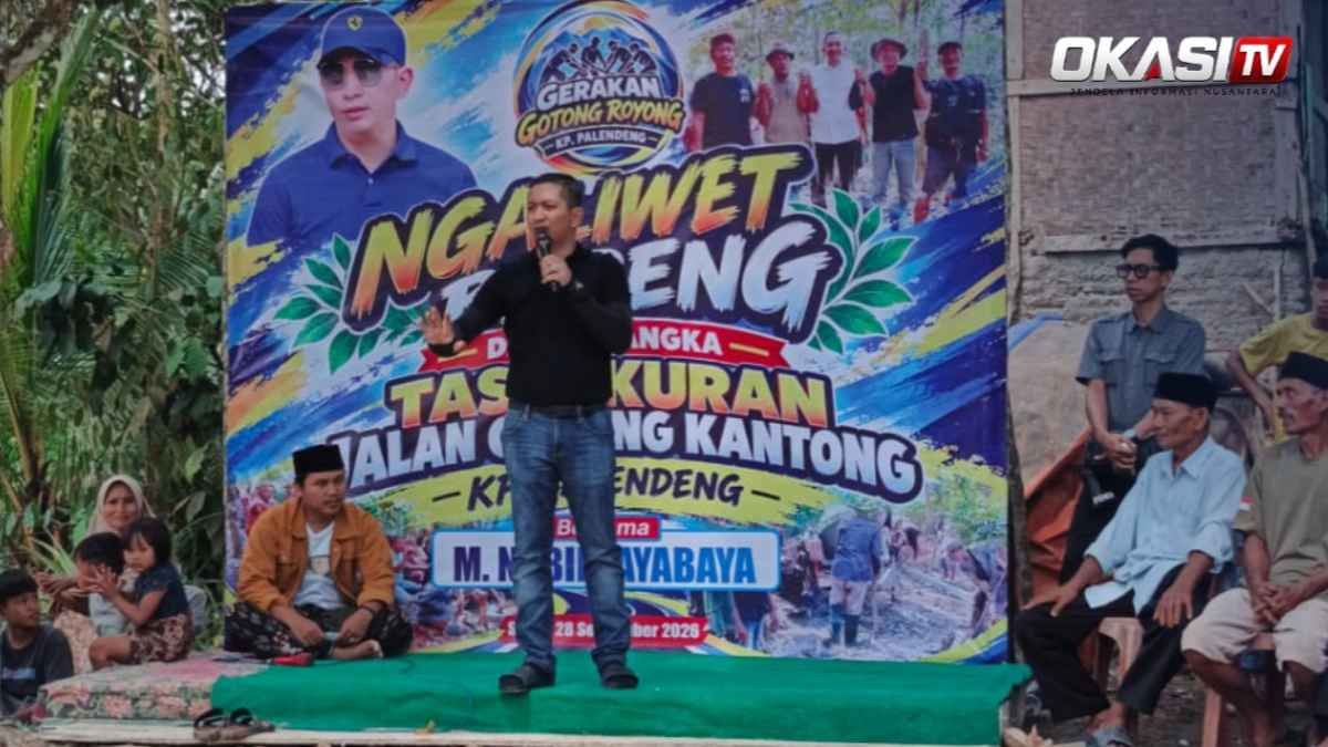 Nabil Jayabaya saat menghadiri tasyakuran jalan rabat beton Palendeng di Kecatamatab Muncang Kabupaten Lebak
