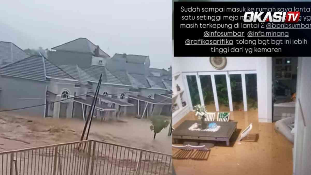 Banjir bandang Padang merendam kawasan permukiman Lumin Park.