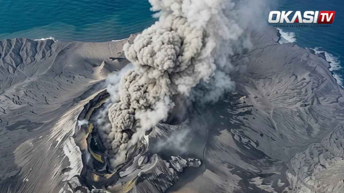 Erupsi Gunung Anak Krakatau dengan abu vulkanik yang sempat terdeteksi bergerak ke arah Banten dan Lampung