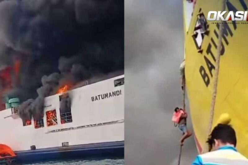 KMP Batumandi Terbakar saat Hendak Sandar di Merak, Seluruh Penumpang Dievakuasi
